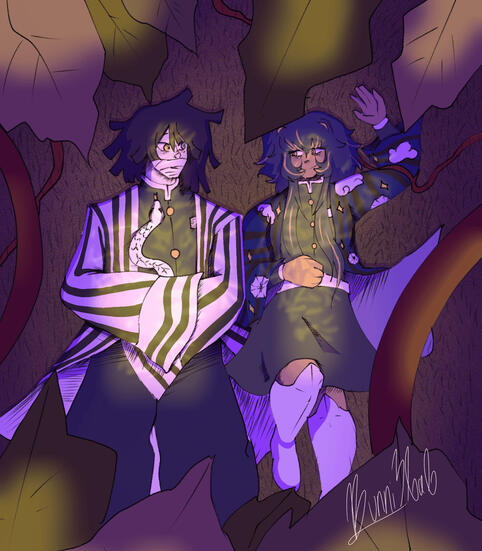 Lover's rest - 2024 (Obanai belongs to Koyoharu Gotouge, Miakoda belongs to @amaranokii)